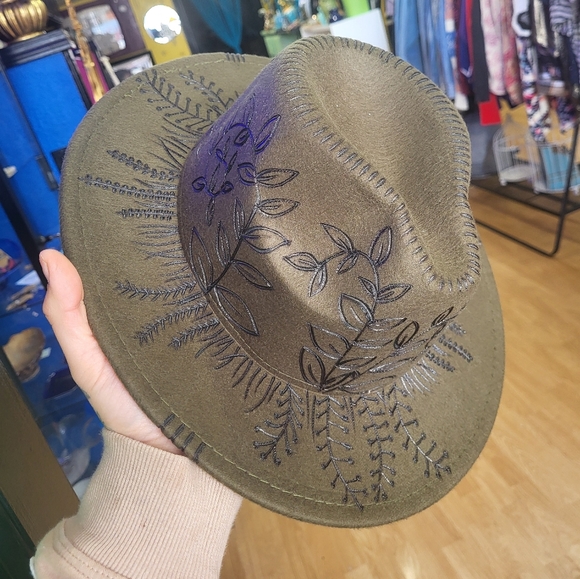 Hand burned custom new hat womens - Picture 2 of 2